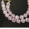 Natural Rose Quartz Faceted Round Cut Beads .925 Sterling Silver Beads Strand Length 20 Inches and Size 10mm approx. 